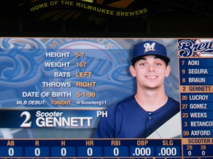 Scooter Gennett making his Major League Debut