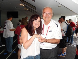 Me with Ken Kendrick (Managing General Partner of the Diamondbacks).  He was nice enough to put his 2001 World Series on my finger for the picture.
